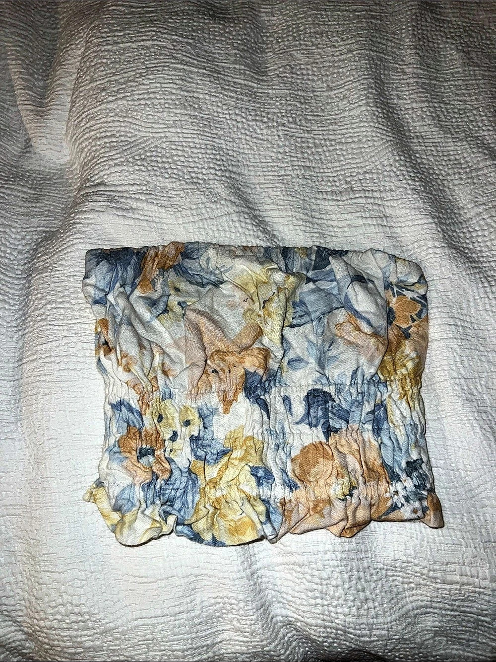 Abercrombie Linen-Blend Strapless Crop Top
